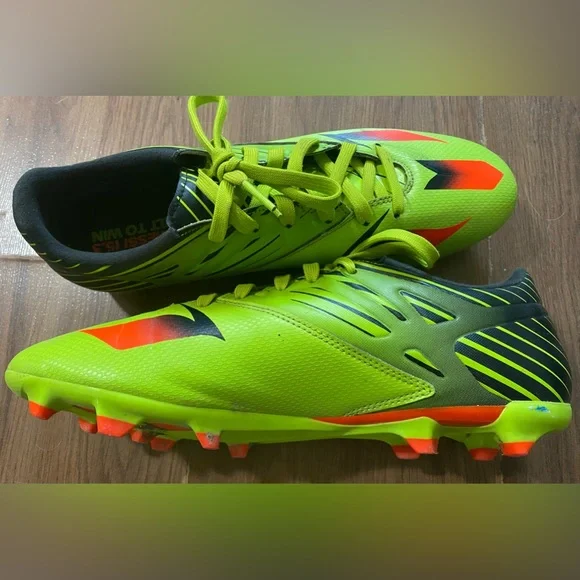 ADIDAS Messi 15.3 FG AG Slime Green Solar Red Black Soccer Cleats Mens S… - Picture 3 of 6